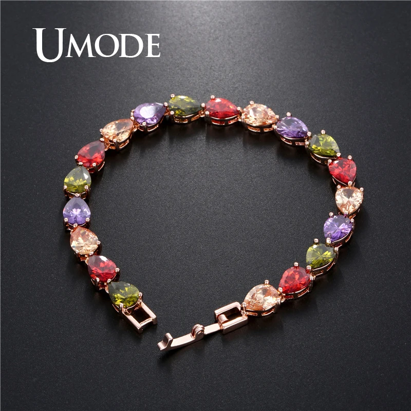 Красочные модные браслеты UMODE с кубическим цирконием свадебные украшения для