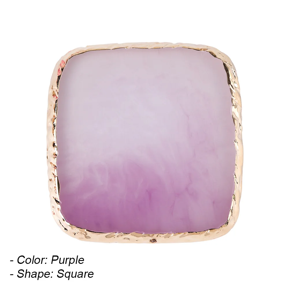 Purple Square 1 шт. акриловый держатель из горного хрусталя для ногтей Акварельная палитра лаков для ногтей с золотыми краями блюдо для украшения кристаллов инструмент для маникюра LA665 - Цвет: Purple Square