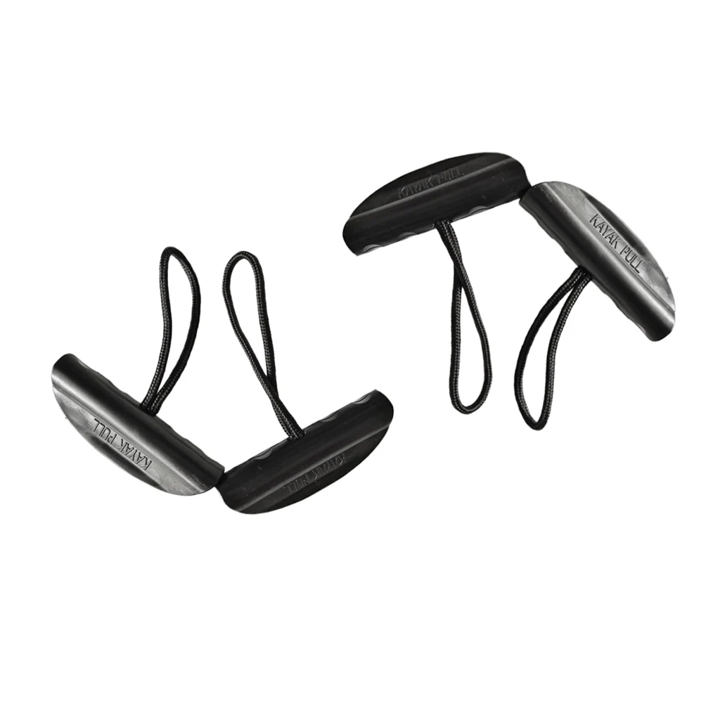 

4 Pieces Nylon Universal Kayak Toggle Carry Grip Handle Pull with Rope Cord Boat Accessories Marine Replacement Black