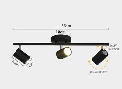 Black 3 lamp Новая мода художественная трубчатая потолочная лампа регулируемый угол GU10 прожекторы фоновое освещение светильник точечное освещение лампа - Цвет корпуса: Black 3 lamp