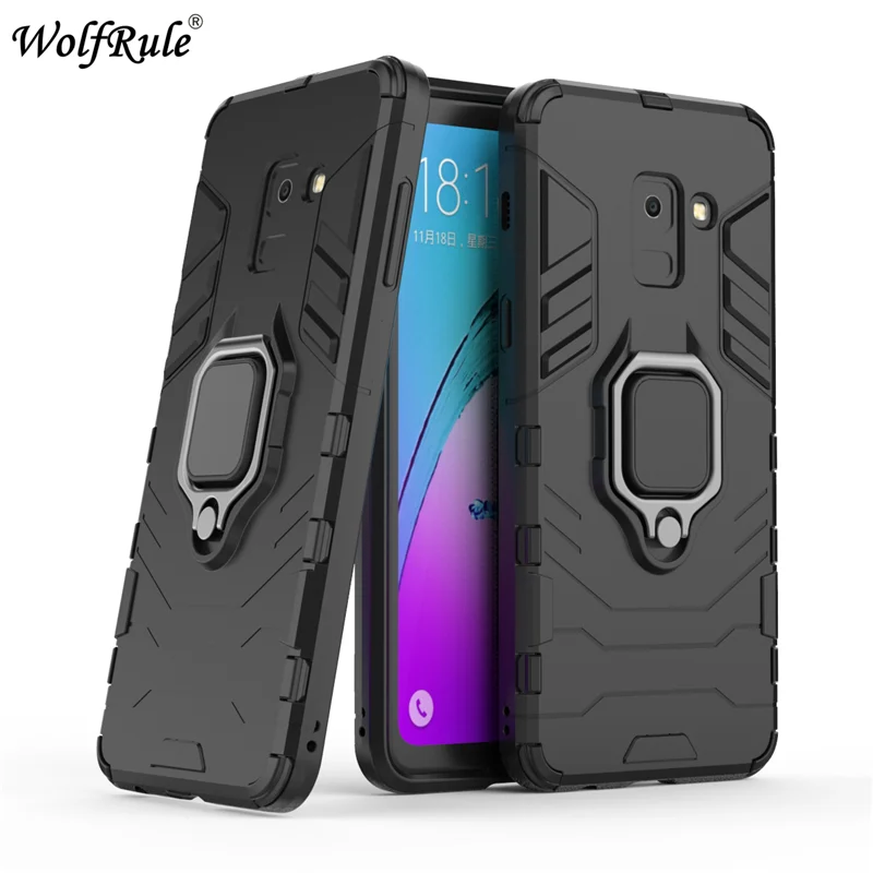 Чехол wolfrole для Samsung Galaxy A8 2018 Жесткий из ТПУ ПК держатель кольца подставка