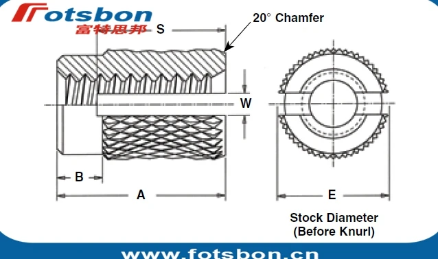 

PPB-M3-2 Press-in threaded inserts PEM standard . Made in China, in stock