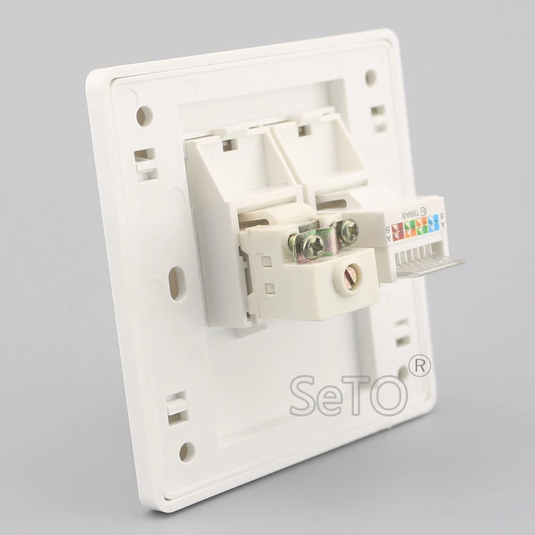 SeTo 86 Тип RJ45 Cat5e сетевая Lan + настенная панель для телевизора с замкнутым контуром