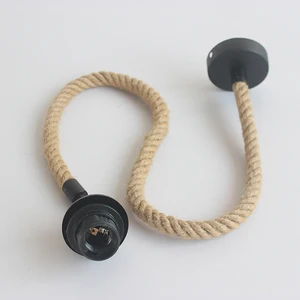 Подвесной ретро-светильник из пеньковой веревки E27, подвесной светильник для кофейни, ресторана, магазина, спальни