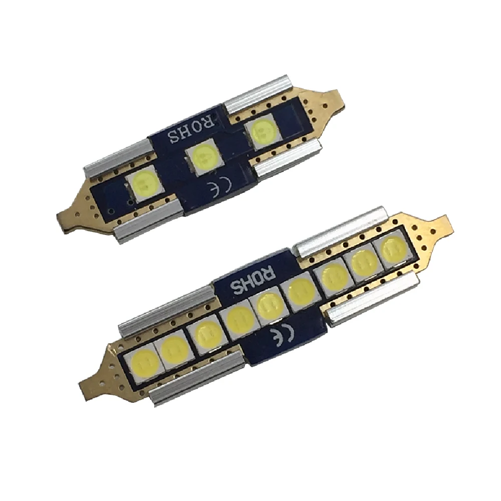 YSY 10 шт. Гирлянда для автомобиля 31 мм Светодиодная лампа белая 3030 SMD c5w 36 39 42