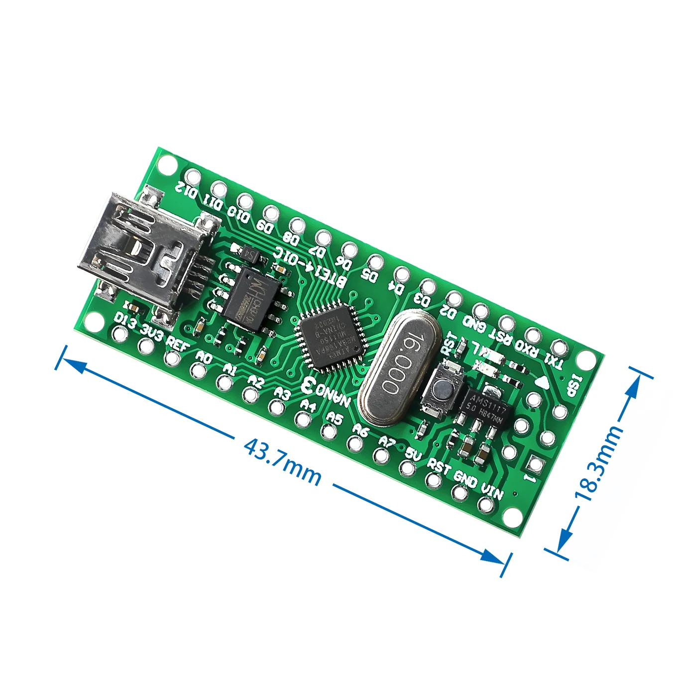 Плата интерфейса Nano V3.0 3 0 ATmega168 CH340G CH340 Mini USB UART модуль микроконтроллера для Arduino В 5