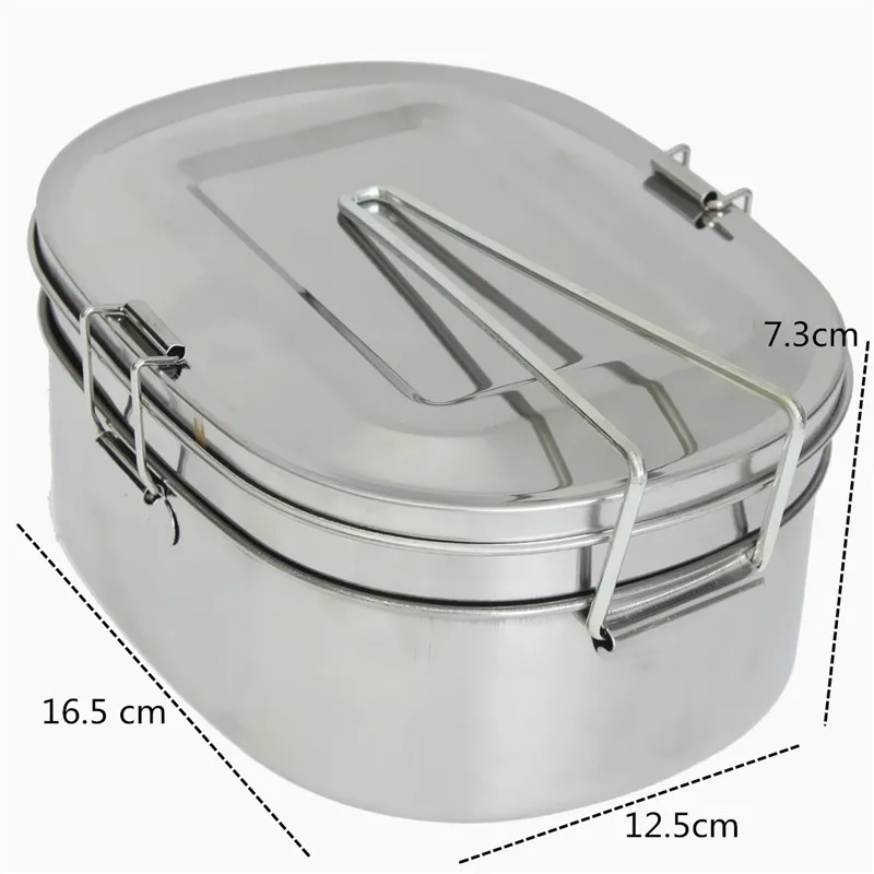 KCASA 1 шт. портативный 2 слойный чехол для ланча из нержавеющей стали контейнер еды