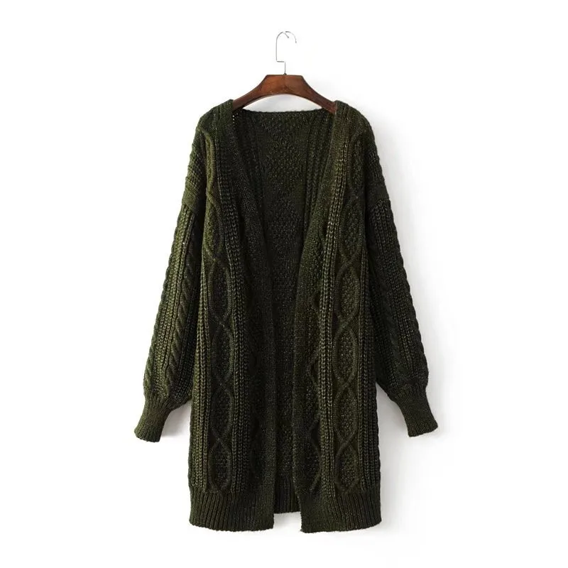 Bella Philosophy Women New Long Cardigans Winter Open Stitch Poncho Knitting Sweater V Neck Oversized Jacket Coat |