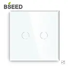 Bseed сенсорный выключатель 240 напряжение 1 канал 1 позиционный переключатель выключатель сенсорный с Стекло Панель белый сенсорный выключатель света ЕС Великобритания США AU