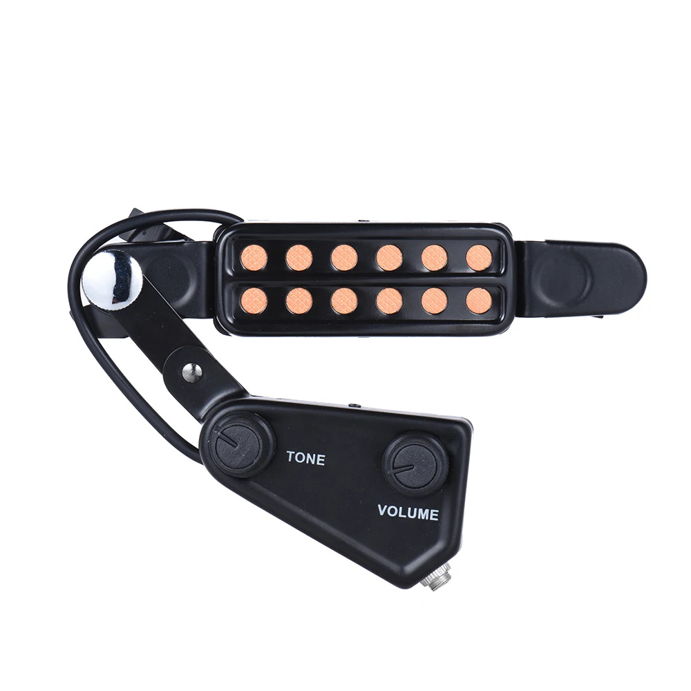 

12-hole Acoustic Guitar Sound Hole Pickup Magnetic Transducer with Tone Volume Controller Audio Cable guitar accessories