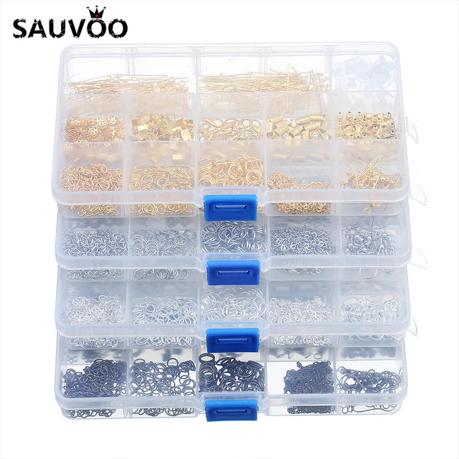 SAUVOO 1 коробка 12 слотов коробки для ювелирных изделий Футляр застежки карабины