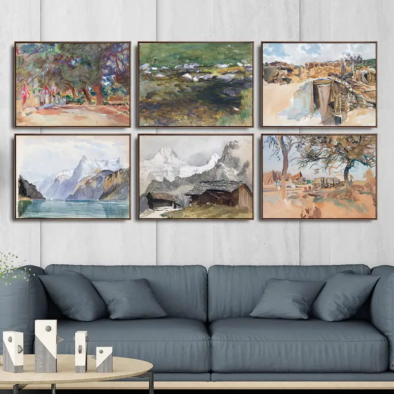 Home Decoration Art Wall Pictures Fro Living Room Poster Print Canvas Paintings American John Singer Sargent Landscape 4 | Дом и сад