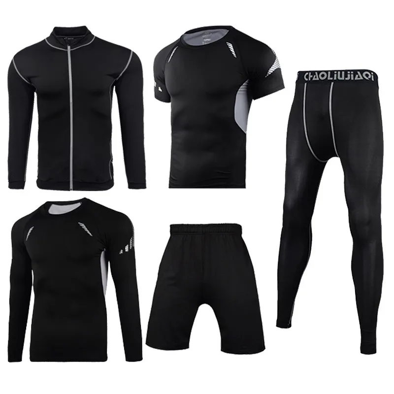 Men sportswear-SL1 Мужская спортивная одежда, эластичные спортивные костюмы, дышащий спортивный костюм для пробежек, тренировок, спортзала, фитнеса, тренировки, одежда для быстросохнущего бега, мужской комплект - Цвет: Men sportswear-SL1