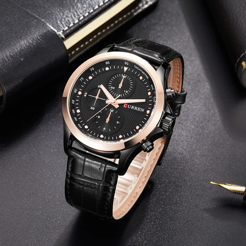 Мужские наручные часы Curren брендовые дизайнерские деловые для отдыха Роскошные в