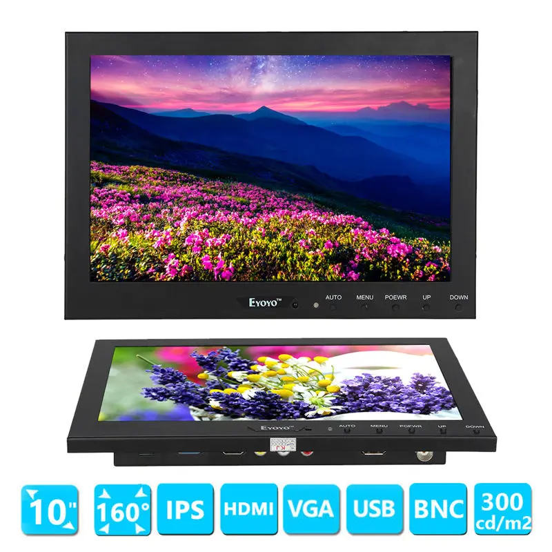 Eyoyo 10 &quotHD lcd Мини компьютер и ТВ дисплей CC tv экран видеонаблюдения hdmi ЖК мониторы с