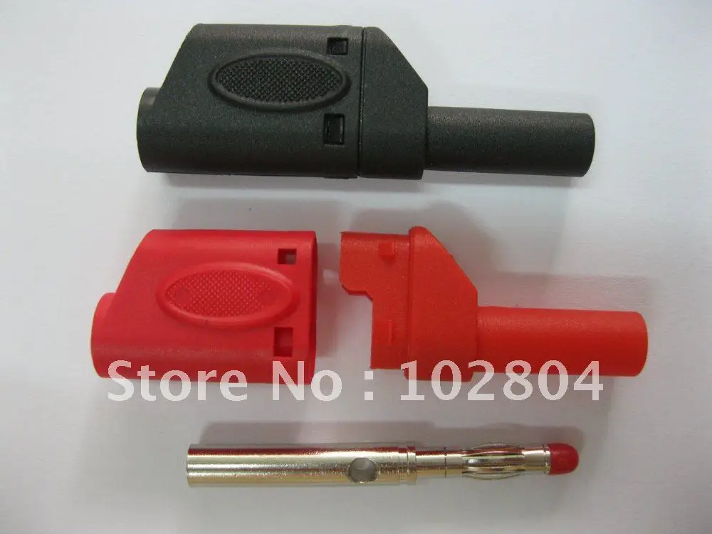 Штабелируемая безопасная вилка типа банан с полным уплотнением 4 мм 2 вида цветов