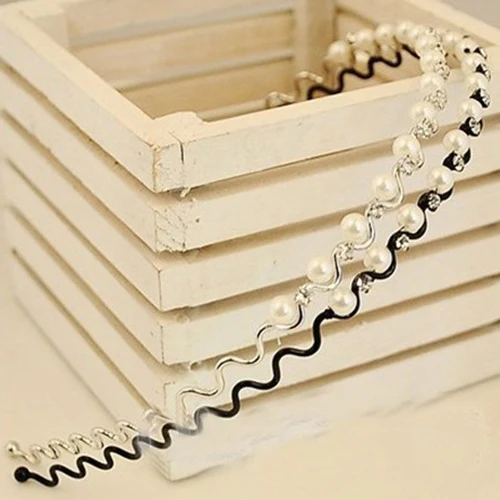 Популярные Элегантные стразы и имитация жемчуга волнистые заколки для волос