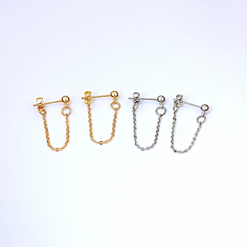 

LWONG 4mm Gold Color Ball Chain Ear Jacket Earrings for Women Minimalist Ear Cuff Earrings Simple Thin Chain Wrap Earrings Gifts