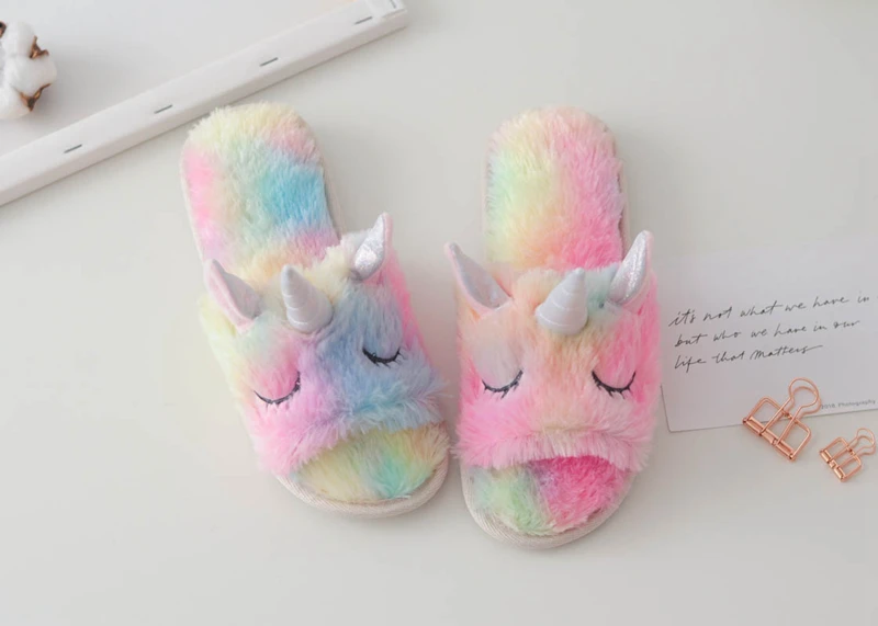 Kawaii/тапочки в виде радужного единорога с мороженым; сумка с карманом для монет; цветная плюшевая игрушка; мягкая игрушка в виде животного; милые подарки для детей; для девочек