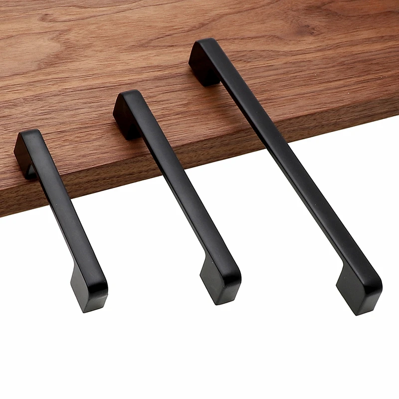 

RUNBAZEF Black Cabinet Handle Square Furniture Hardware Aluminum Alloy Kitchen Door Knobs Cupboard Wardrobe Drawer Pulls