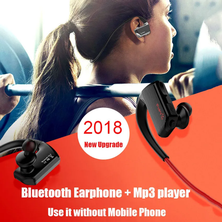 Askmeer 8 ГБ Mp3 музыкальный плеер гарнитуры беспроводные Bluetooth спортивные наушники с