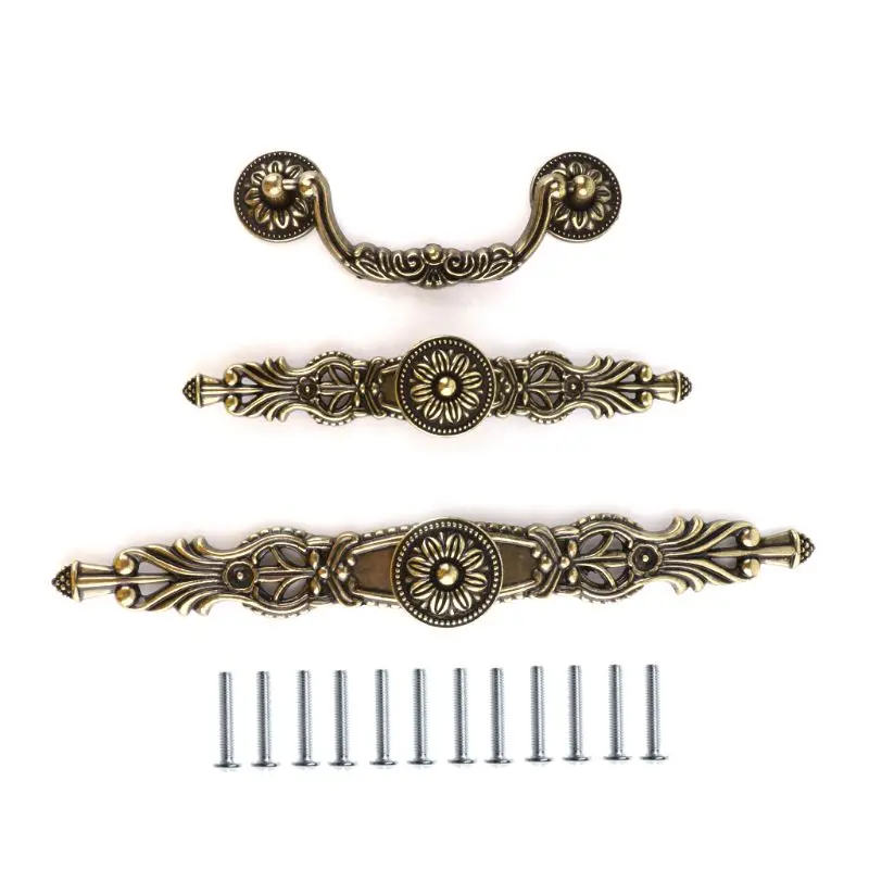 Простой античный китайский шкаф дверная ручка зеленая бронза книжный обувной