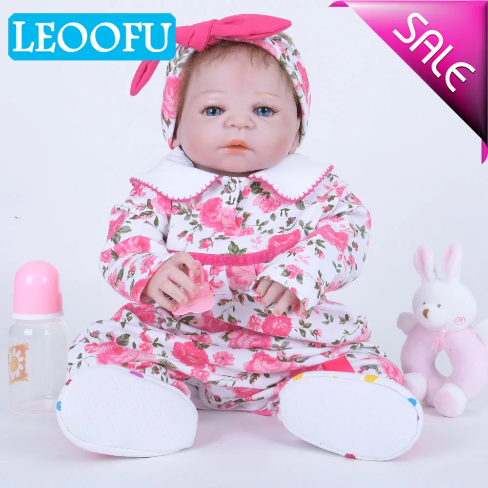 LEOOFU 55cm 22inch doll Handmade full silicone vinyl reborn baby with set kids christmas gift play house toys | Игрушки и хобби