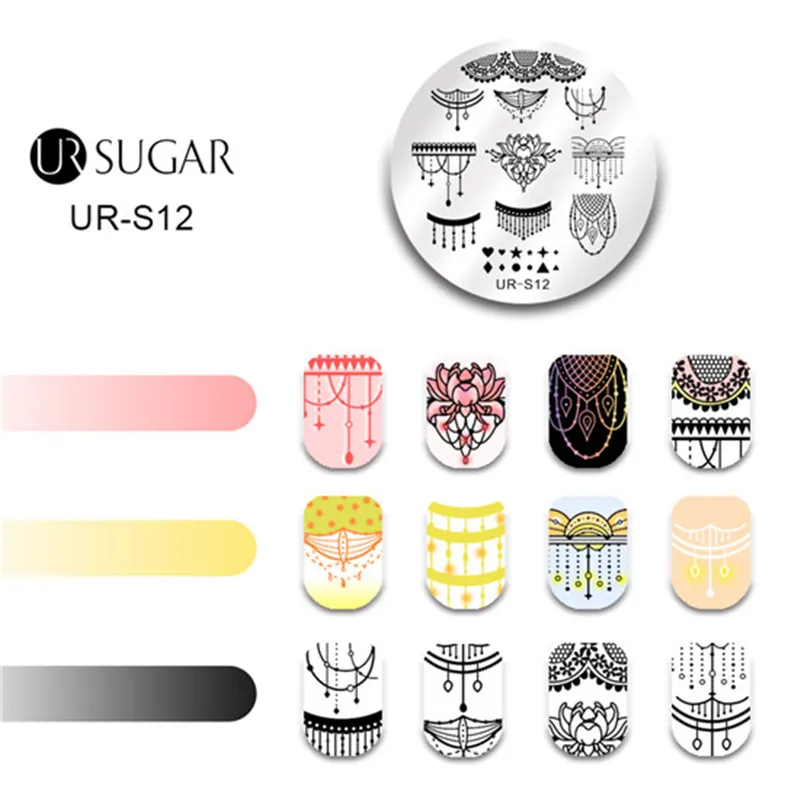 UR SUGAR 1 шт Летняя тема штамповка шаблон цветок обезьяна бабочка клен Радуга кайт маникюр Дизайн ногтей DIY штамповка пластины