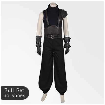 full set no boots Game Final Fantasy VII Remake Cloud Strife Cosplay Costume Cloud Strife Outfit Halloween Costumes For Adult Men Custom Made - Цвет: full set no boots