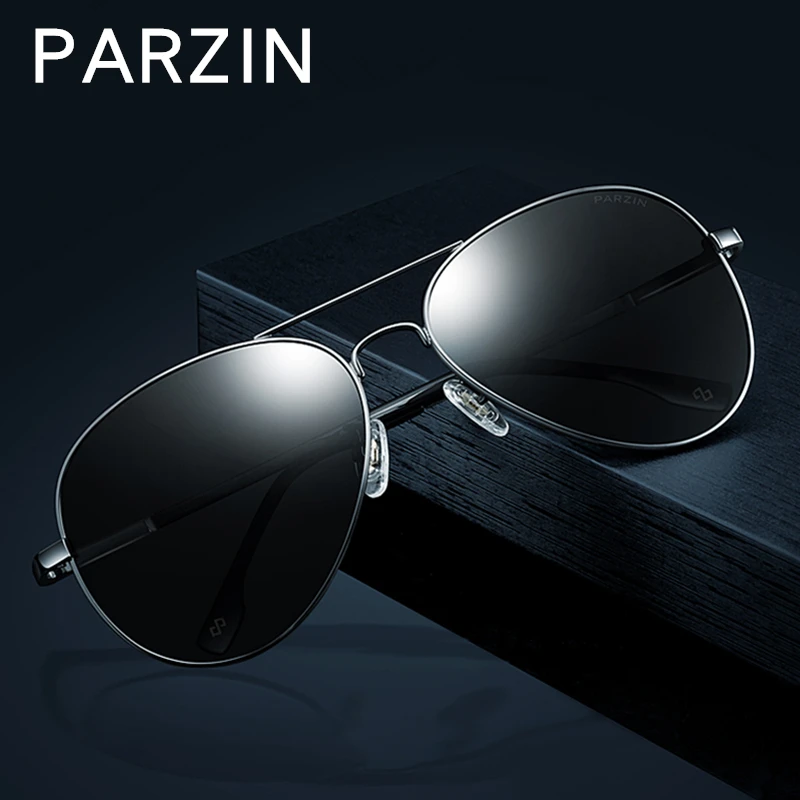 PARZIN поляризованные мужские солнцезащитные очки классические пилот Gafas для