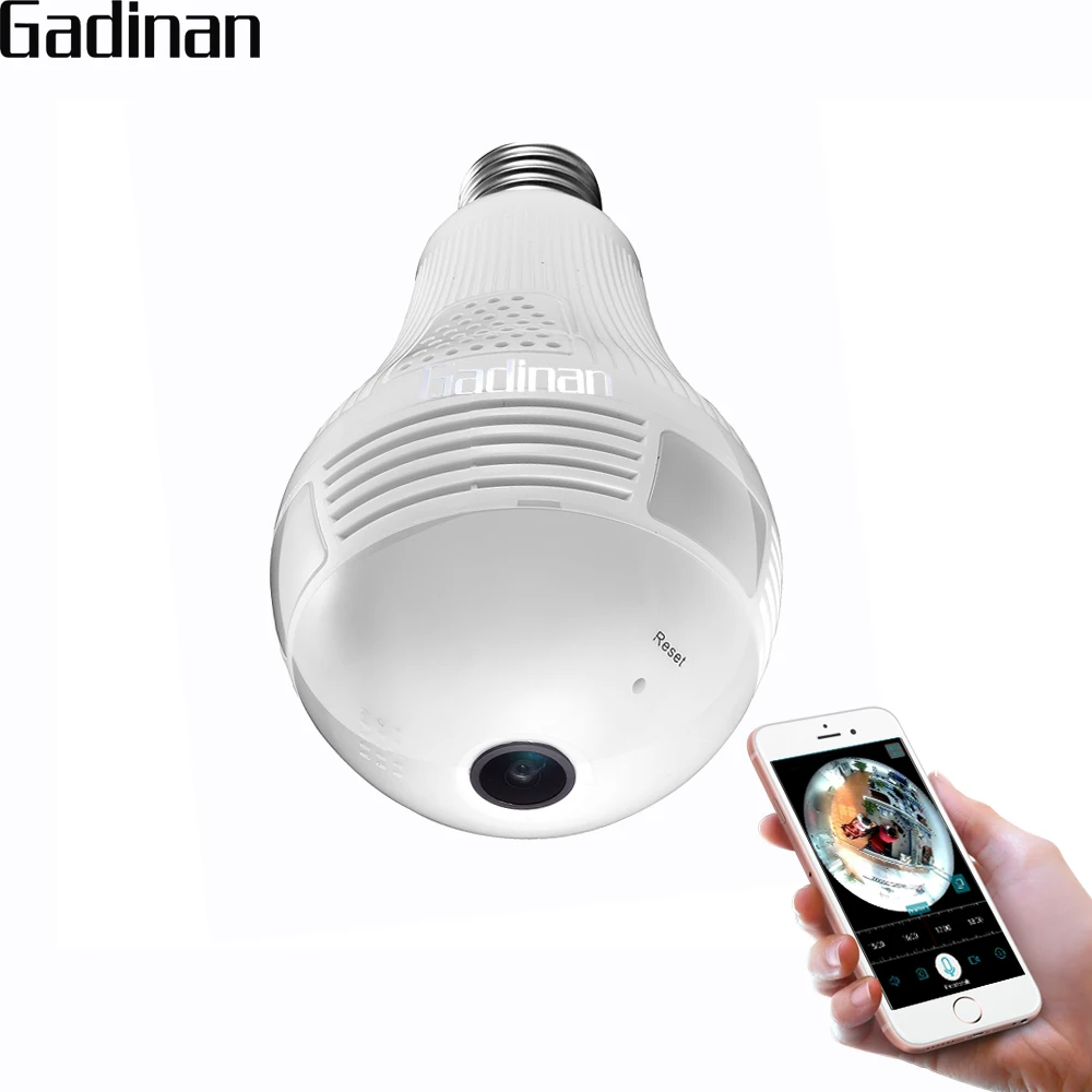 GADINAN 360 градусов панорамный 5MP 3MP 1080P 960P Беспроводной Wi-Fi камера светильник лампа Cam Мини домашняя камера наблюдения безопасности iCSee