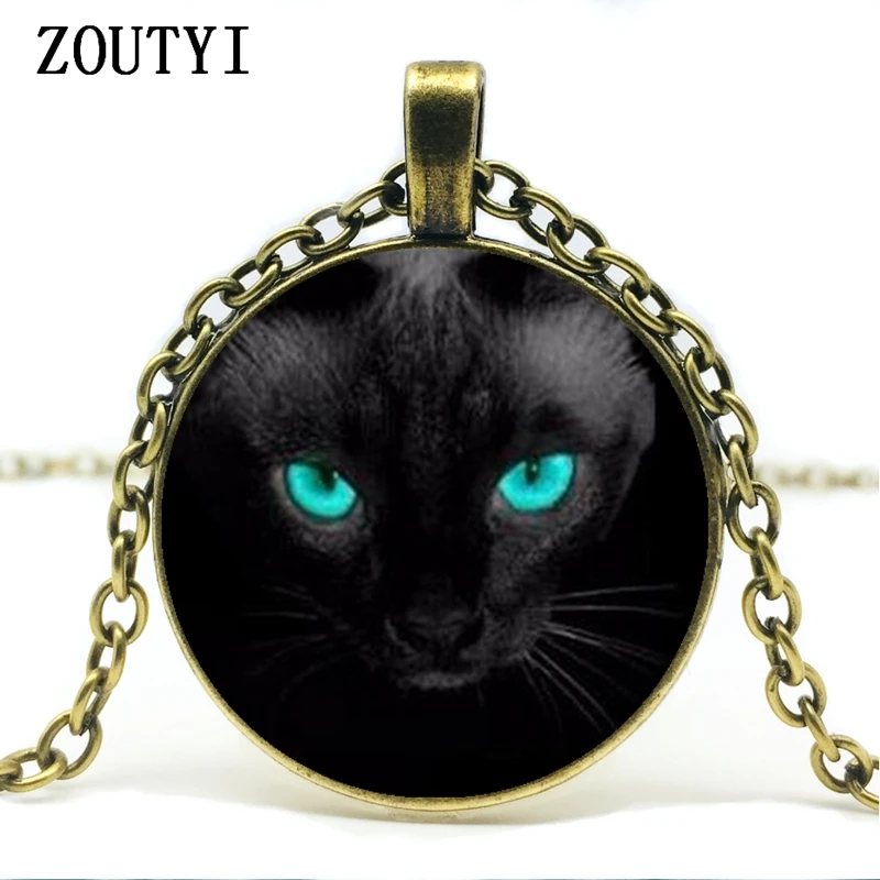 2018/Лидер продаж ожерелье с голубыми глазами из черного кота Гламурное