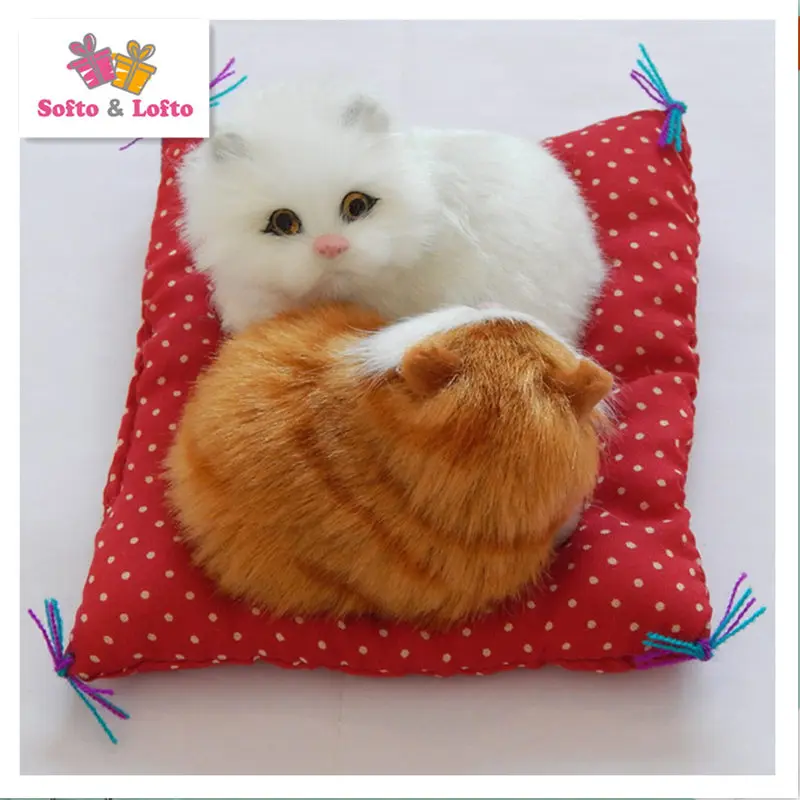 Бесплатная доставка милый! Искусственный котенок пара плюшевый киска кукольный