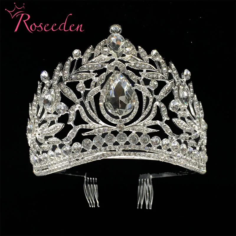 silver Miss Universe Филиппины корона тиара классический Серебряный Свадебный Венчальный со стразами тиара RE998 - Окраска металла: silver