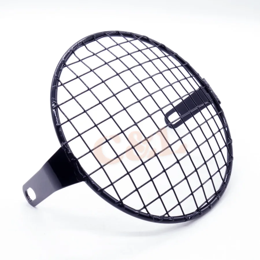 Мотоциклетный черный металлический Ретро-гриль с боковым креплением налобный