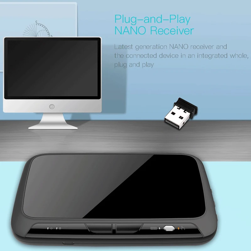H18 plus клавиатура 2 4G Беспроводная тачпад подсветка air mouse с тачпадом мышь для Smart