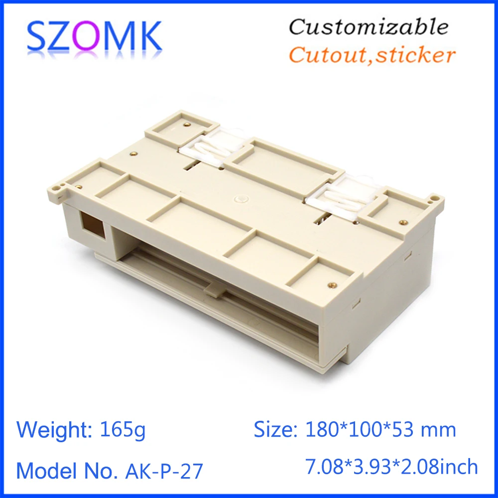 1 piece 180*100*53mm new design plastic enclosure din rail instrument box szomk high impact LCD controller housing | Обустройство