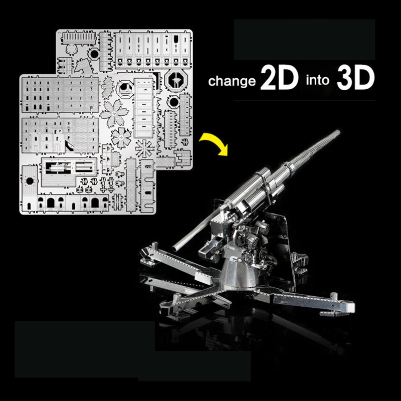 Германия 88 мм зенитных бак 3D металлический каркас сборки имитационная модель