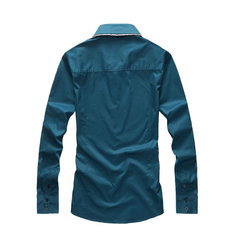 4XL Modal Dress Shirts Men Long Sleeve Slim Fit Solid Casual Classic Stylish Floarl Cuff Collar Mens Clothing | Мужская одежда