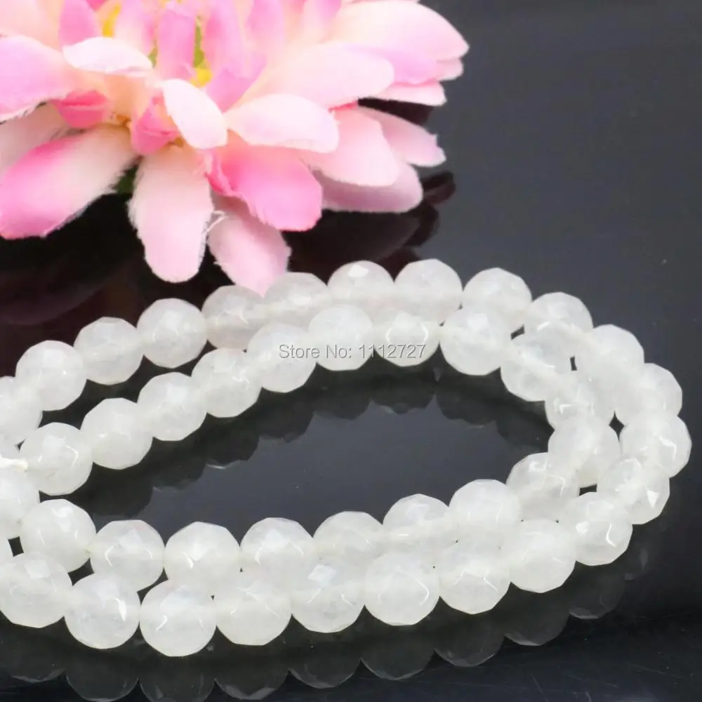 Элегантные белые свободные бусы из халцедона круглые Howlite DIY ограненный
