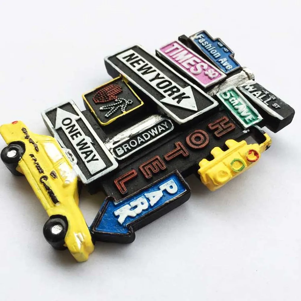 США Нью Йорк креативная Смола ручной работы 3D уличный знак магниты на