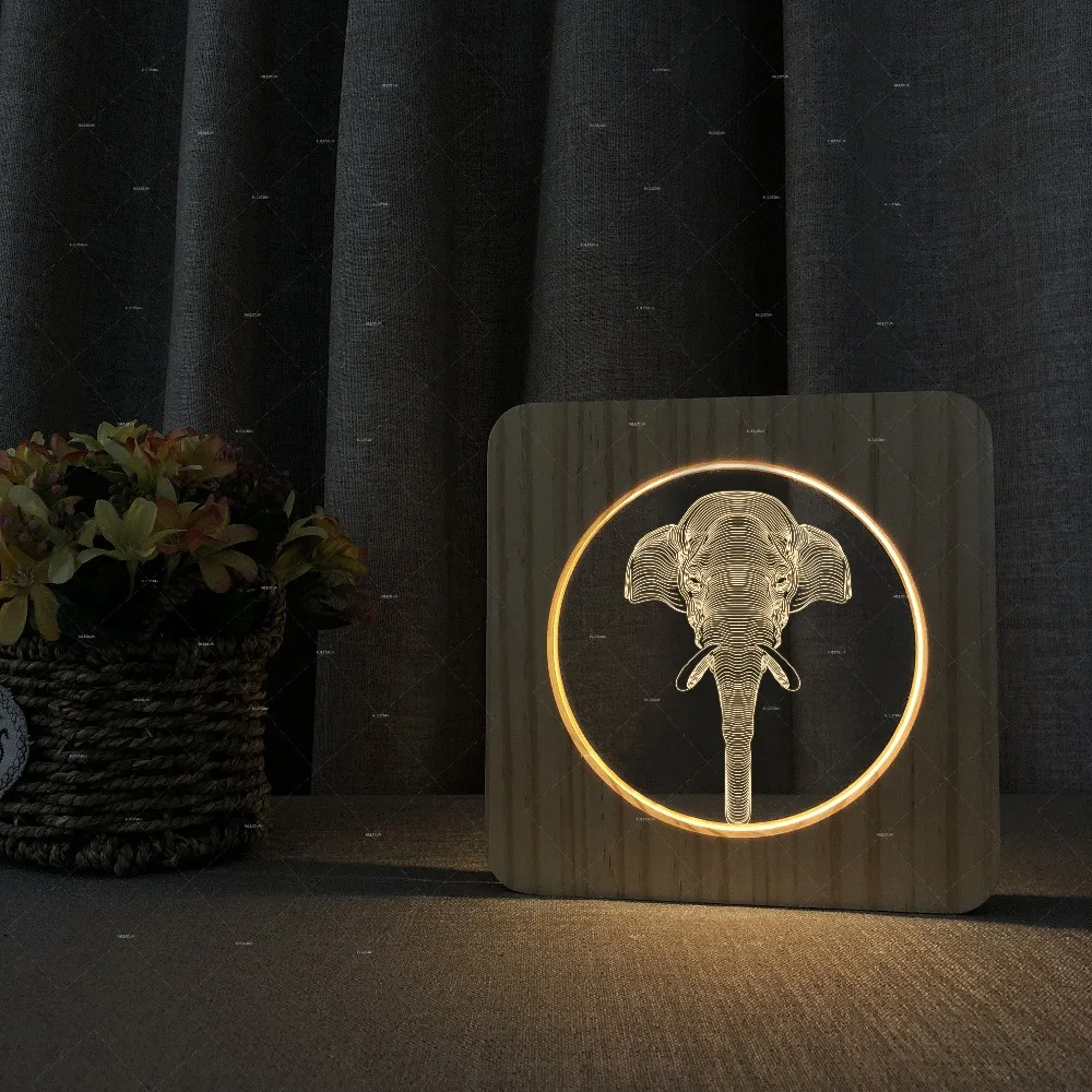 The elephant night lamps ideal gift for kids friend Customer colleagues teacher creative decor room dorm office | Лампы и освещение