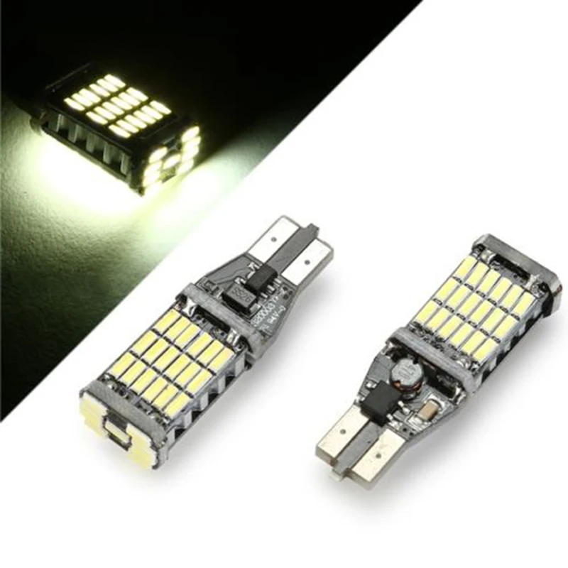 2 шт./компл. 4 2*1 4*0 9 см Авто T15 W16W 45SMD 6500 K белый светодиодный автомобиль CANBUS обратный