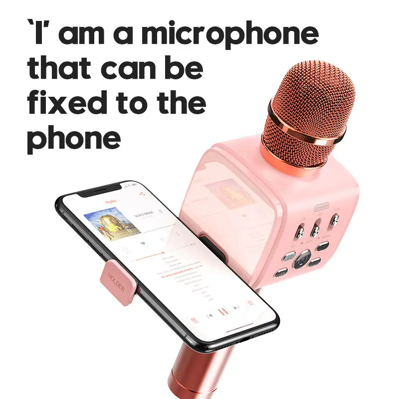 Joyroom Mc3 Беспроводной караоке микрофон громкой связи Bluetooth 10 Вт Динамик 2-в-1 Ручной петь и Запись Портативный КТВ плеер для Ios/