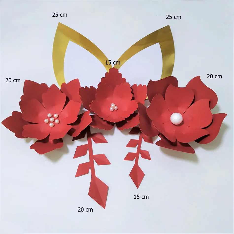 

2019 Red DIY Cardstock Paper Flowers Artificial Flower 3PCS For Birthday Backdrop Decorations Special Party Deco