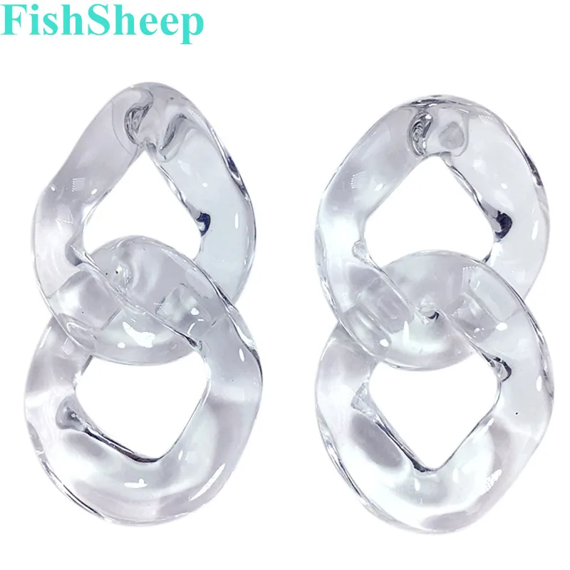 FishSheep Модные прозрачные акриловые зеркальные серьги для женщин в богемном летнем