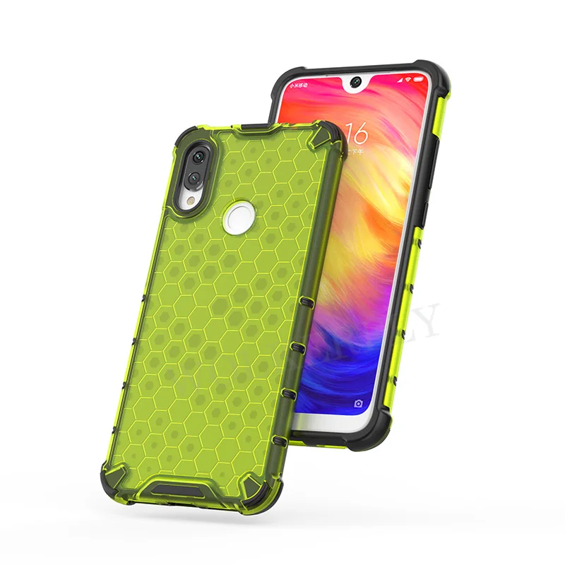 Гибридный защитный чехол из ТПУ+ поликарбоната для Red mi Note 7 5 8 Pro, прозрачный противоударный чехол с Сотами для Xiaomi mi 9 Lite CC9 CC9E A3, красный чехол для mi 7