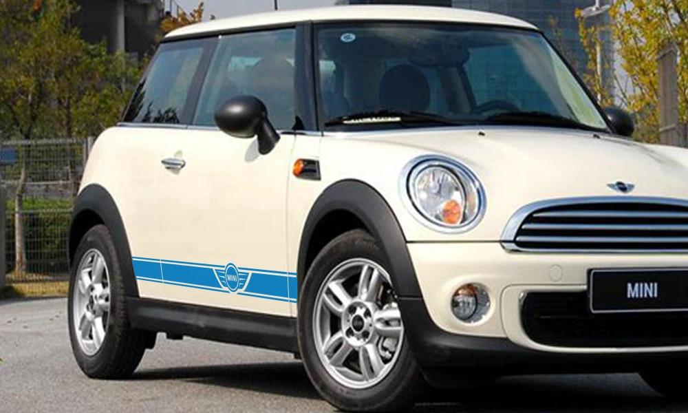 2 шт. автомобиль длинные штаны с полосками, Стикеры для Mini Cooper R56 R57 R58 R50 R52 R53 R59 R61 Countryman R60 F60 F55 F56 F54 аксессуары «сделай сам»