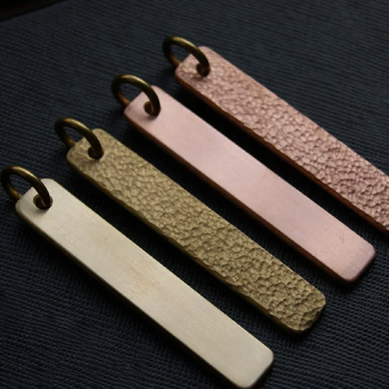 Keychain EDC brass copper Fangyuan stone broken lines on hand the key tag | Спорт и развлечения