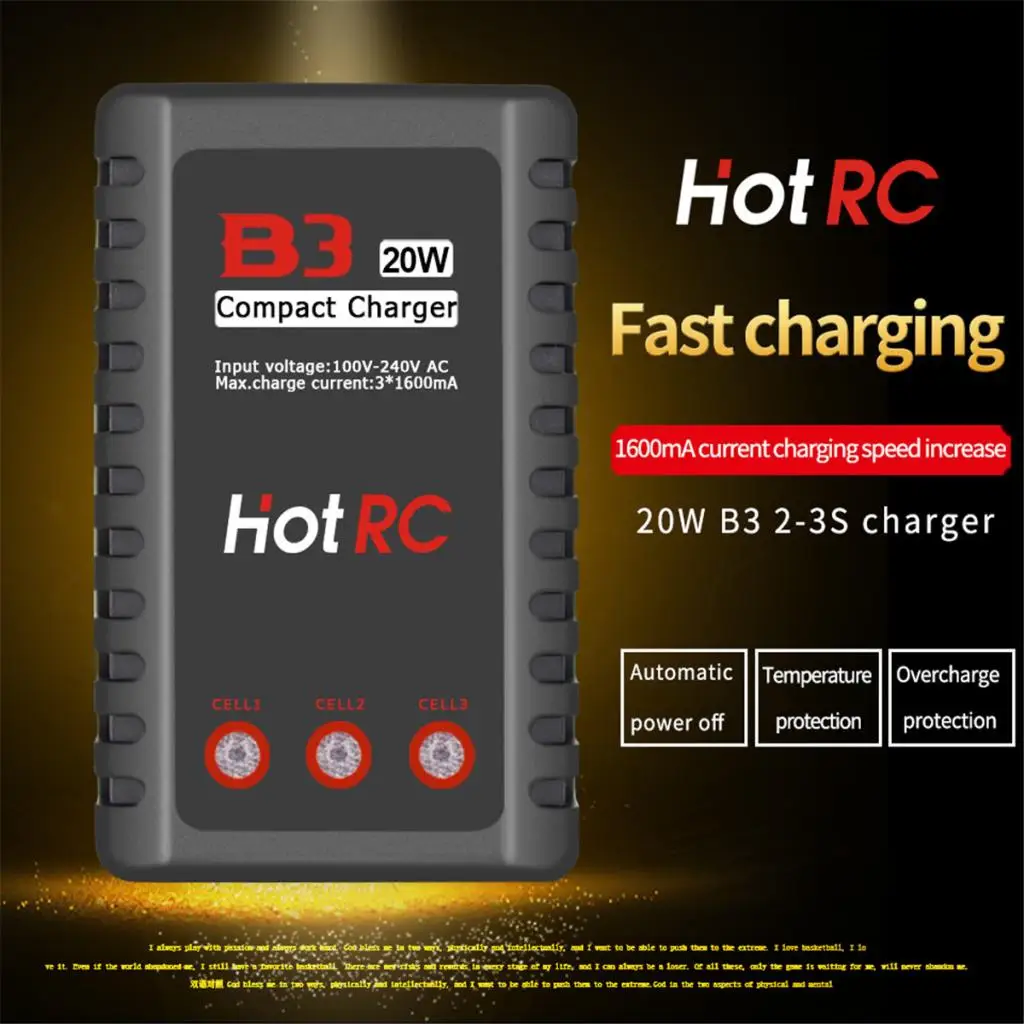 

B3 Pro 20W AC 2S-3S Lipo Battery Balance Charger 7.4-11.1V Lithium Adapter